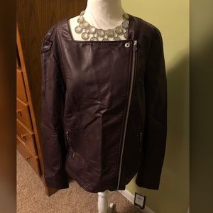 Wilson’s Leather Black Rivet Wine Color MotoJacket